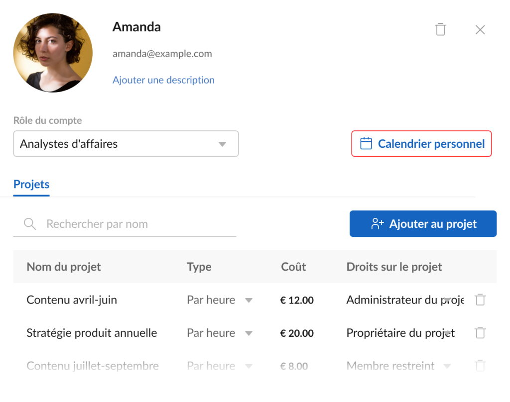 Comment configurer votre projet dans GanttPRO: activer un calendrier personnel
