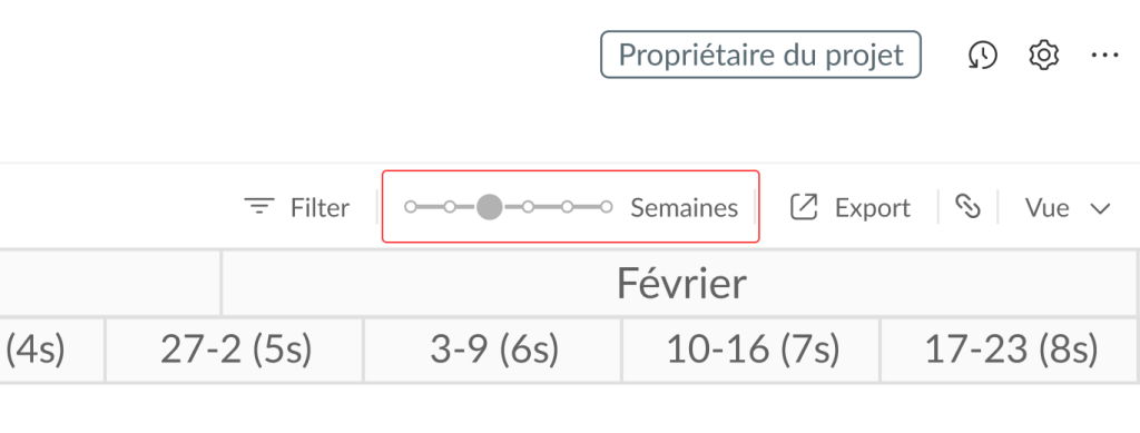 Comment configurer votre projet dans GanttPRO: appliquer un zoom