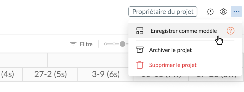 Enregistrer un projet en tant que modèle dans GanttPRO