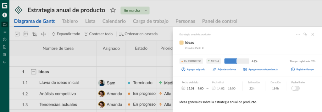 Cómo configurar su proyecto en GanttPRO: configuraciones de la tarea