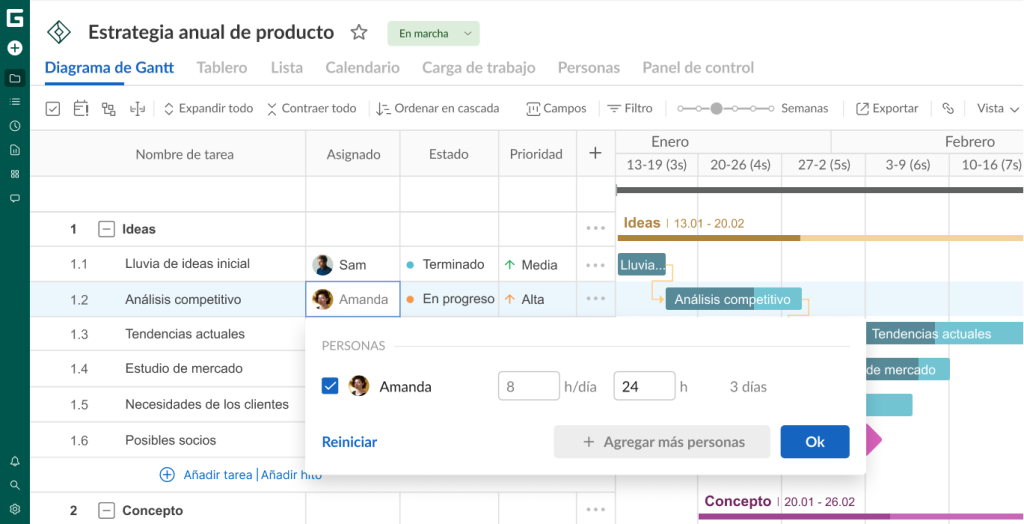 Cómo configurar su proyecto en GanttPRO: asignar varios miembros del equipo