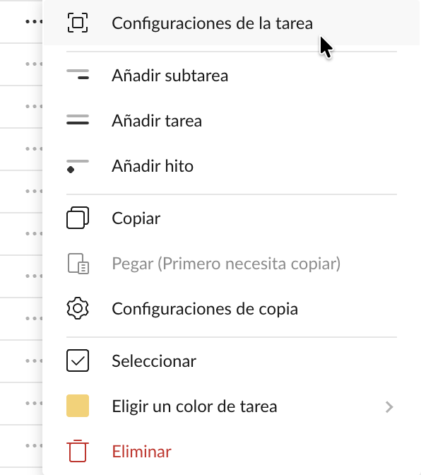 Cómo configurar su proyecto en GanttPRO: configuraciones de la tarea