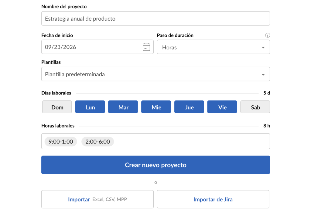 Cómo configurar su proyecto en GanttPRO: crear un proyecto desde cero