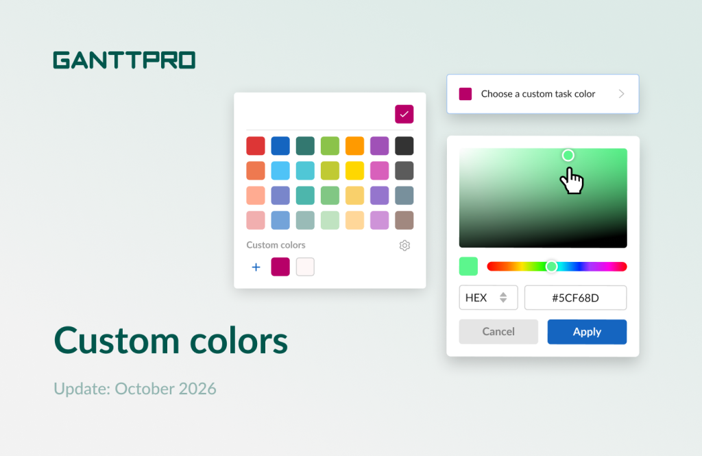 GanttPRO release: custom colors