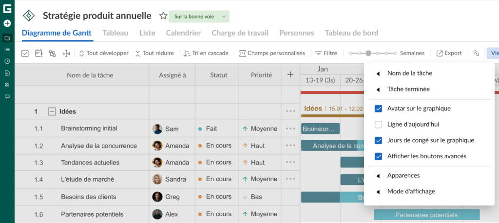 Comment gerer les ressources avec GanttPRO : Parametres de la tache 