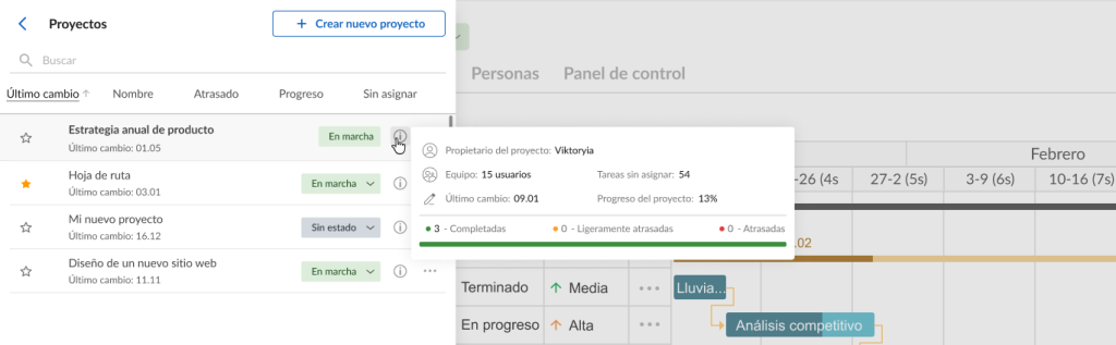 Cómo configurar su proyecto en GanttPRO: hacer seguimiento del estado del proyecto